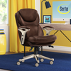 Serta - Upholstered Back in Motion Health & Wellness Office Chair with Adjustable Arms - Bonded Leather - Chestnut Brown