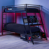 X Rocker - Armada Twin over Twin Gaming Bunk Bed with Built-In Gaming Desk, Black, Twin/Twin - Black