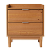 Walker Edison - Mid-Century Modern 2-Drawer Gallery-Top Nightstand - Caramel