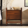 Walker Edison - Mid-Century Modern Solid Wood 2-Drawer Nightstand - Walnut