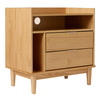 Walker Edison - Mid-Century Modern Solid Wood Tray-Top Nightstand - Natural Pine