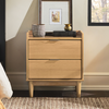 Walker Edison - Mid-Century Modern 2-Drawer Gallery-Top Nightstand - Natural Pine