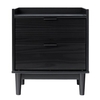 Walker Edison - Mid-Century Modern 2-Drawer Gallery-Top Nightstand - Black