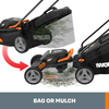 Worx WG743 17" 40V (2x20) Walk Behind Lawn Mower Batteries and Charger Included - Black