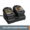 Worx WA3770 20V Power Share & 18V Li-Ion Dual Port Battery Charger - Black