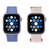 Insignia™ - Silicone and Nylon Bands for Apple Watch 38mm, 40mm and 41mm (2-Pack) - Indigo/Mauve