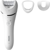 Philips Epilator Series 8000 for women, with 3 Accessories, BRE700/04 - White With Silver Accent