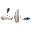 LINNER Mercury OTC Rechargeable Hearing Aids for Seniors with Noise Cancellation, Easy to Use, 3 Modes, 8 Volume Levels - Beige Gold