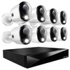 Night Owl - 2-Way Audio 12 Channel DVR Security System with 2TB Hard Drive and 8 Wired 2K Deterrence Cameras - White