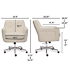 Serta - Ashland Bonded Leather & Memory Foam Home Office Chair - Cream