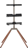 One for All - Quadpod TV Stand For Most 32" - 70" TVs - Gun Metal Walnut