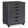 Linon Home Décor - Monte Wide Six-Drawer Rolling Storage Cart - Gray