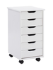 Linon Home Décor - Monte Six-Drawer Rolling Storage Cart - Whitewash