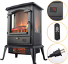 Lifesmart - 3 Sided Flame View Infrared Heater Stove - Black