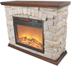 Lifesmart - Large Square Infrared Faux Stone Fireplace - Black