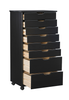 Linon Home Décor - Monte Eight-Drawer Rolling Storage Cart - Black