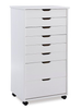 Linon Home Décor - Monte Eight-Drawer Rolling Storage Cart - Whitewash