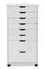 Linon Home Décor - Monte Eight-Drawer Rolling Storage Cart - Whitewash