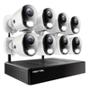 Night Owl - 10 Channel 4K Wi-Fi NVR Security System with 1TB Hard Drive and 8 Wi-Fi IP 2K Deterrence Cameras with 2-Way Audio - Black/White