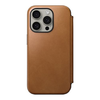 Nomad - Modern Leather Folio with Magsafe for Apple iPhone 15 Pro - Tan