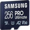 SAMSUNG PRO Ultimate + Adapter 256GB microSDXC Memory Card, Up-to 200 MB/s, UHS-I, C10, U3, V30, A2