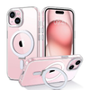 SaharaCase - Hybrid-Flex Kickstand Case with Magsafe for Apple iPhone 15 - Clear