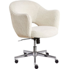 Serta - Valetta Mid-Century Modern Faux Shearling Wool Home Office Chair - Cream