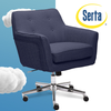 Serta - Ashland Memory Foam & Twill Fabric Home Office Chair - Blue