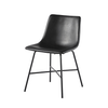 Walker Edison - Dining Chair with Metal X Base (2-Piece Set) - Black