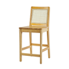 Walker Edison - Boho Solid Wood Counter Stool with Rattan Back Inset (2-Piece Set) - Natural