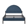 Walker Edison - Modern Upholstered Curved-Headboard Queen Bedframe - Blue