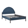 Walker Edison - Modern Upholstered Curved-Headboard Queen Bedframe - Blue