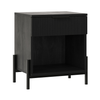 Walker Edison - Modern Reeded-Front 1-Drawer Nightstand - Black