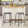 Walker Edison - Modern Counter Stool With Upholstered Seat (2-Piece set) - Charcoal