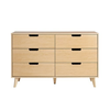 Walker Edison - Simple Dresser with Six Cut Out Handles - Riviera