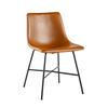 Walker Edison - Dining Chair with Metal X Base (2-PIece Set) - Whiskey Brown