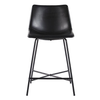 Walker Edison - Upholstered Counter Stool with Metal X Base (2-Piece set) - Black