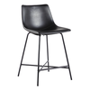 Walker Edison - Upholstered Counter Stool with Metal X Base (2-Piece set) - Black