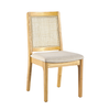 Walker Edison - Boho Solid Wood Dining Chair with Rattan Inset (2-Piece Set) - Natural