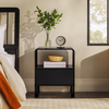 Walker Edison - Modern Curved-Frame 1-Drawer Solid Wood Nightstand - Black