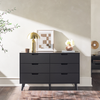 Walker Edison - Simple Dresser with Six Cut Out Handles - Black