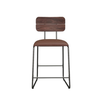 Walker Edison - Modern Counter-Height Mixed-Material Barstool (2-Piece set) - Brown