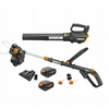 Worx WG930.3 20V Power Share 12" 4.0Ah Cordless String Trimmer & Turbine Leaf Blower (Batteries & Charger Included) - Black