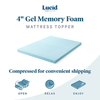 Lucid Comfort Collection 4" Gel Memory Foam Topper, Twin - Blue