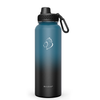 Buzio - 40oz Insulated Water Bottle with Straw Lid and Spout Lid - Indigo Black