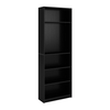 CorLiving - Teo 5-Tier Bookshelf in Black - Black Ravenwood