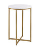 Walker Edison - Modern Glam Side Table - Faux White Marble & Gold