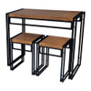 ürb SPACE - Urban Small Dining Table Set - Black With Brown