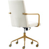 Elle Decor - Giselle Mid-Century Modern Fabric Executive Chair - Gold/Velvet Cream