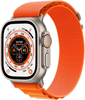 Geek Squad Certified Refurbished Apple Watch Ultra (GPS + Cellular) 49mm Titanium Case with Orange Alpine Loop - Small - Titanium